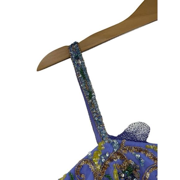 Sherri Hill Purple Fully Beaded Gown Dress Prom Pageant Womens Size 0 - Picture 5 of 16